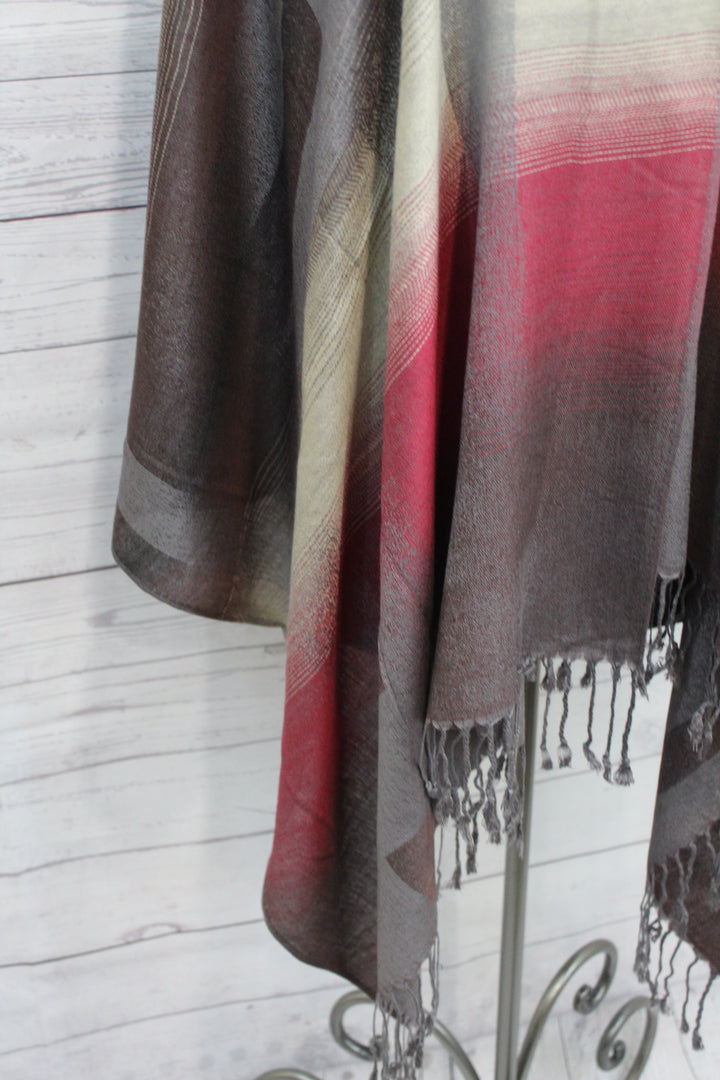 Multi Large Stripe Reversible Pashmina - Shopboutiquekarma