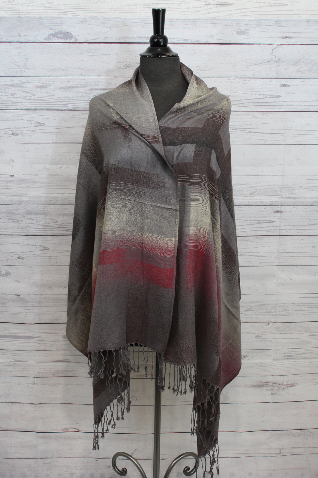 Multi Large Stripe Reversible Pashmina - Shopboutiquekarma