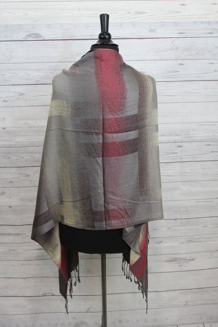 Multi Large Stripe Reversible Pashmina - Shopboutiquekarma