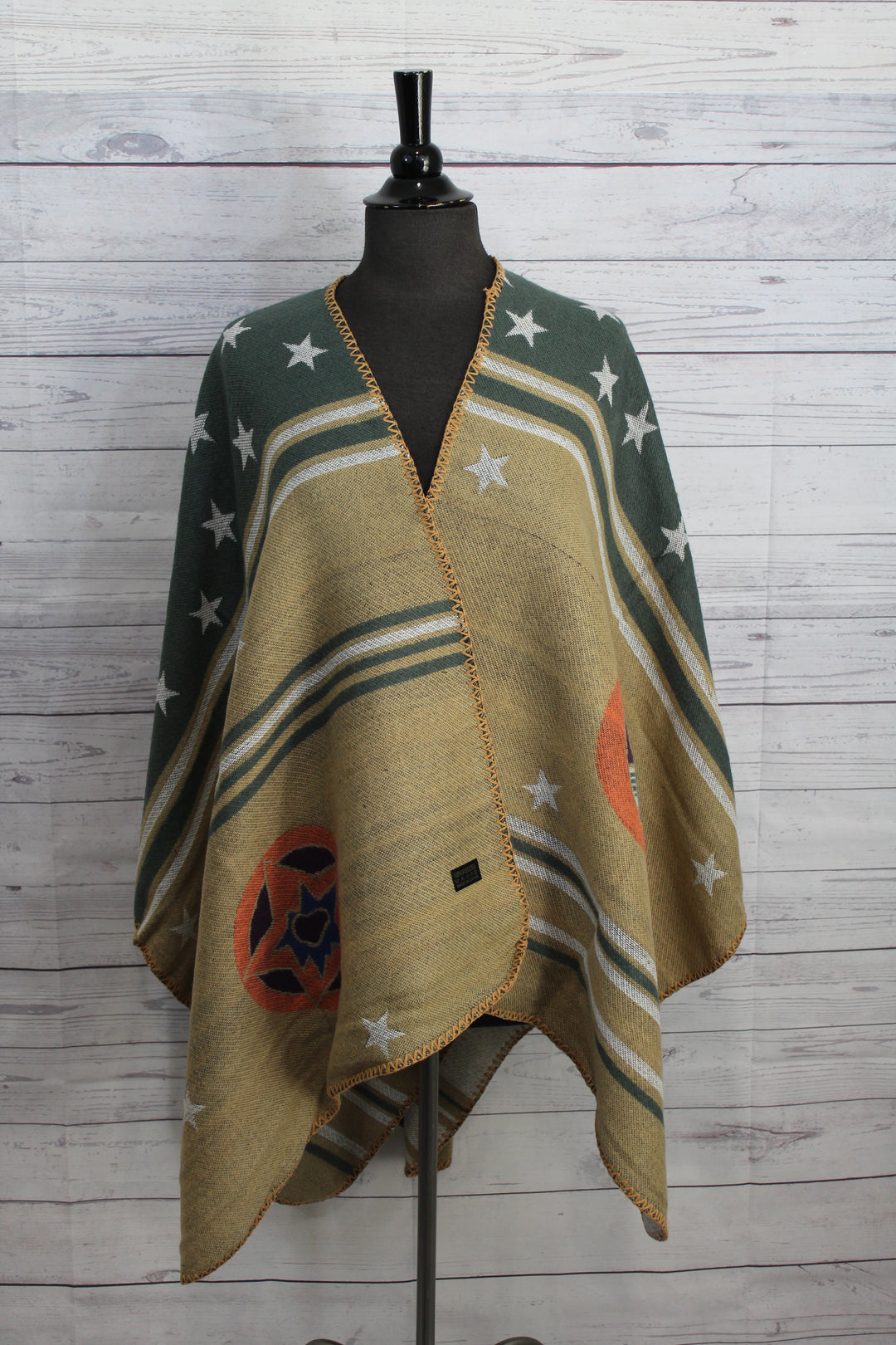 Multi Stripe Reversible Shawl/Poncho - Shopboutiquekarma